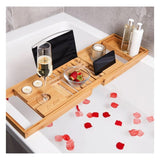 Bamboo Extendable Bath Tray - spadlux